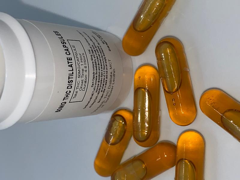 50MG THC DISTILLATE CAPSULES - 10 CAPSULES